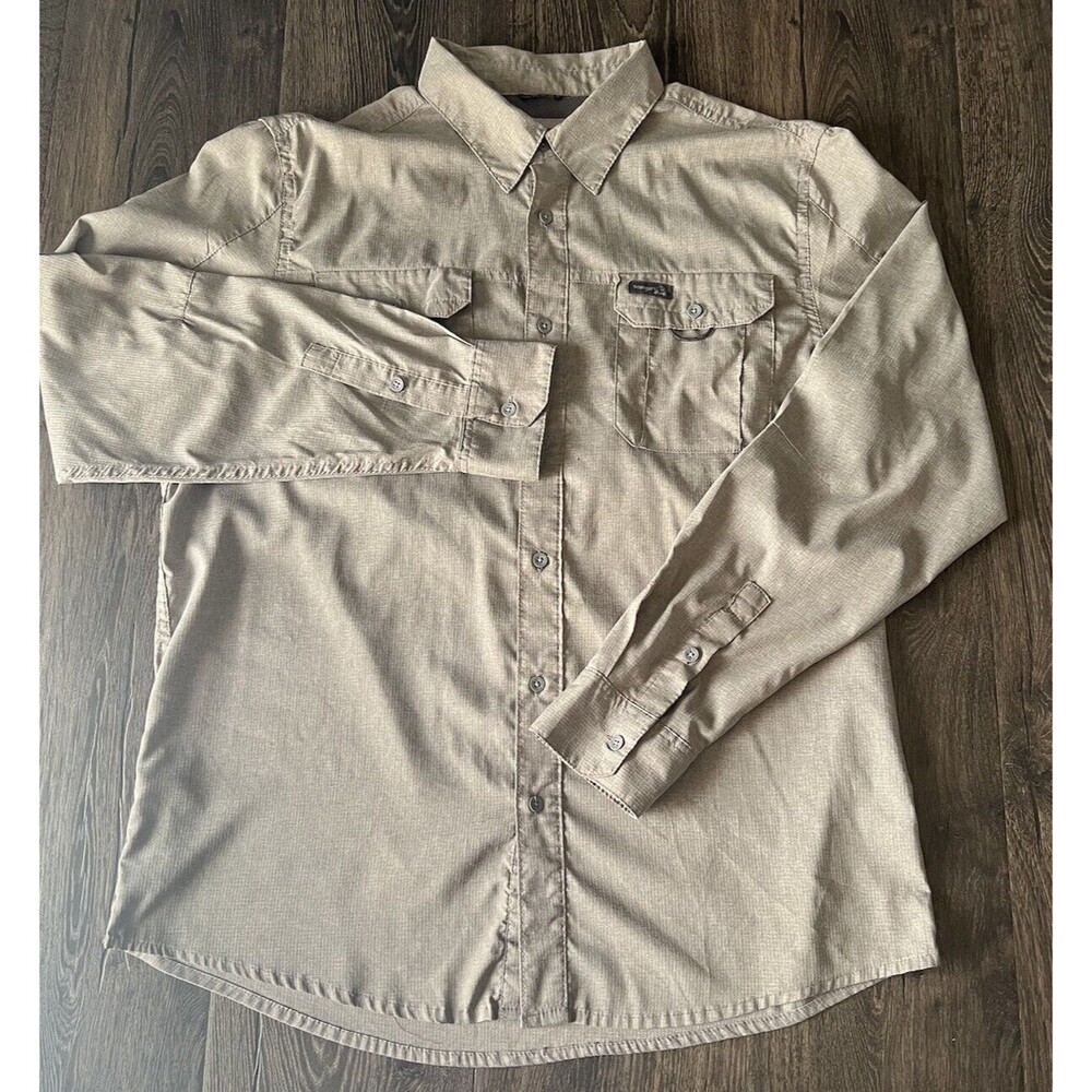 Wrangler Vented Shirt Mens SZ L Hiking Fishing Outdoors Performance Long Sleeve